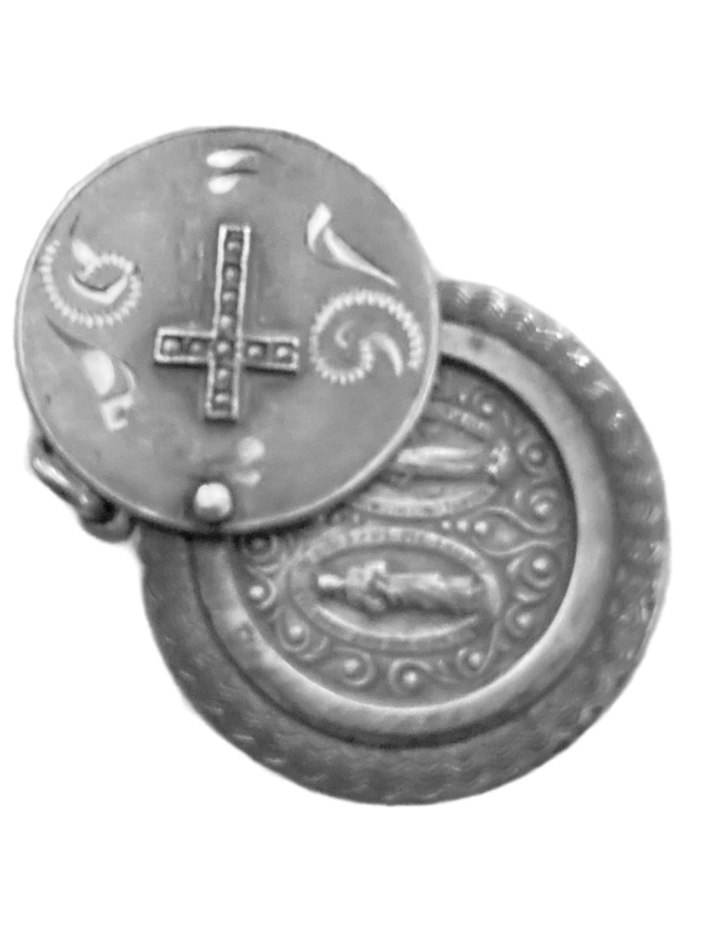 Vintage sterling sliding Religious pendant
